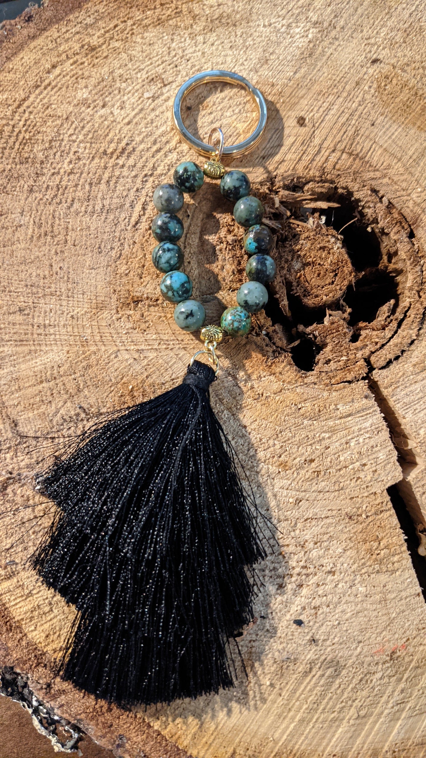 Keychain - Black Silk/African Turq