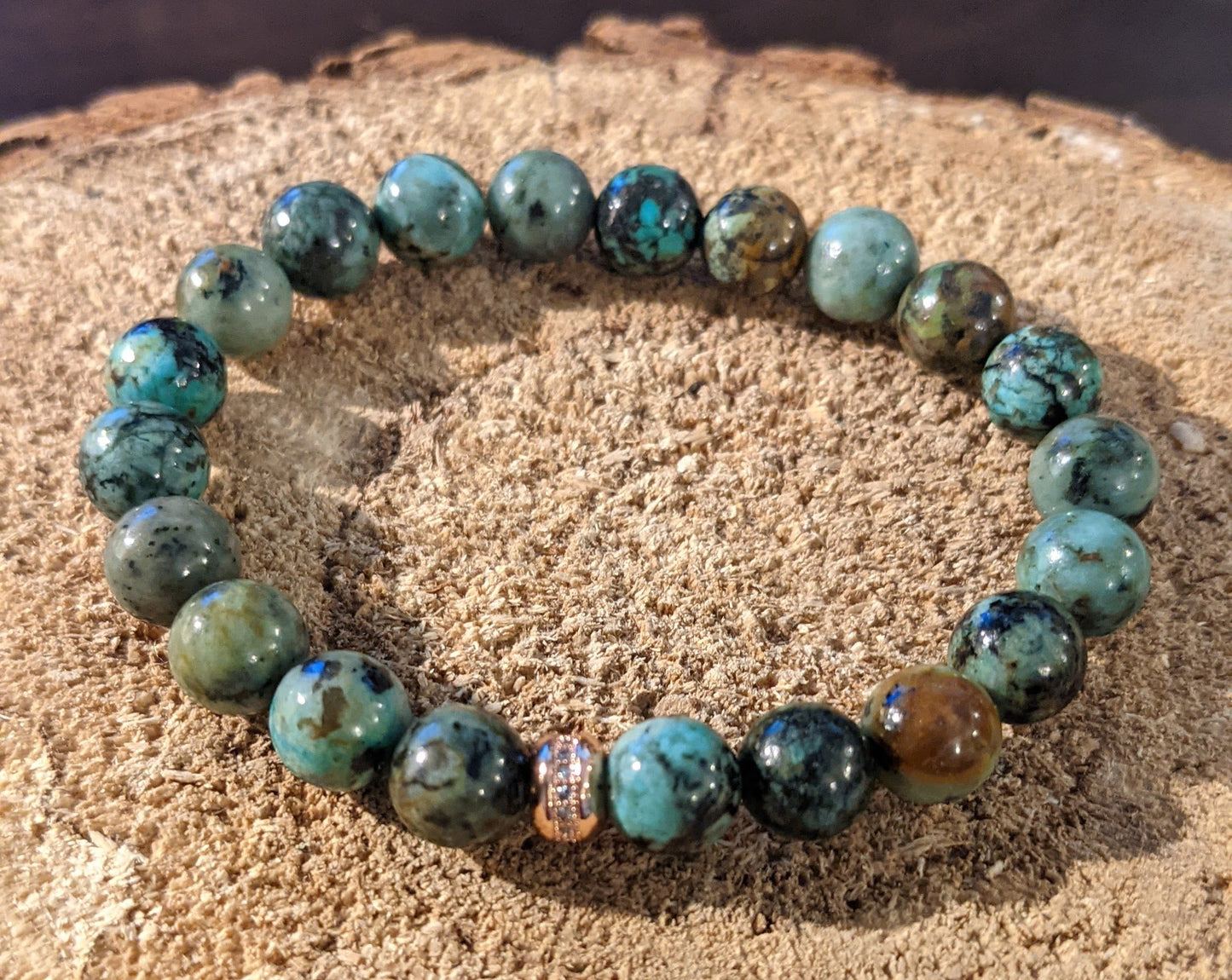 Rose Gold Bracelet - African Turquoise
