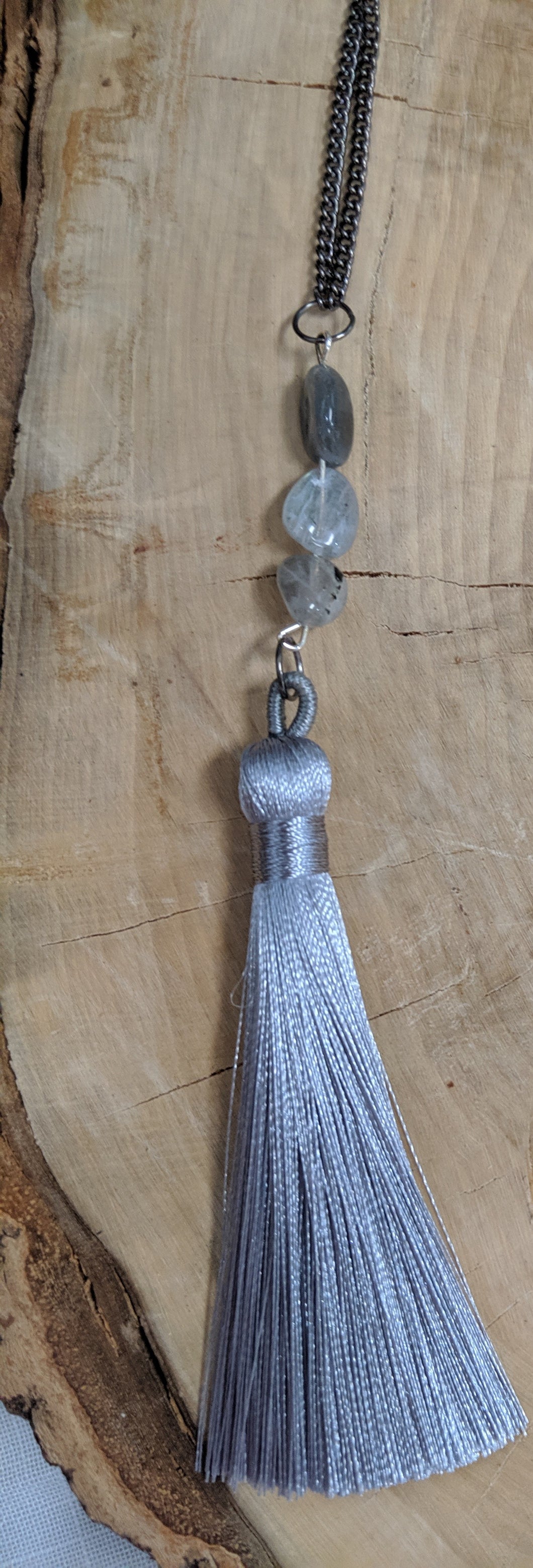 Grey Tassel Necklace