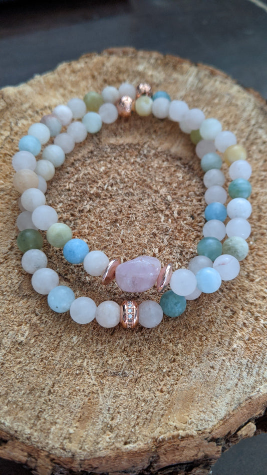 Morganite Bracelet Set