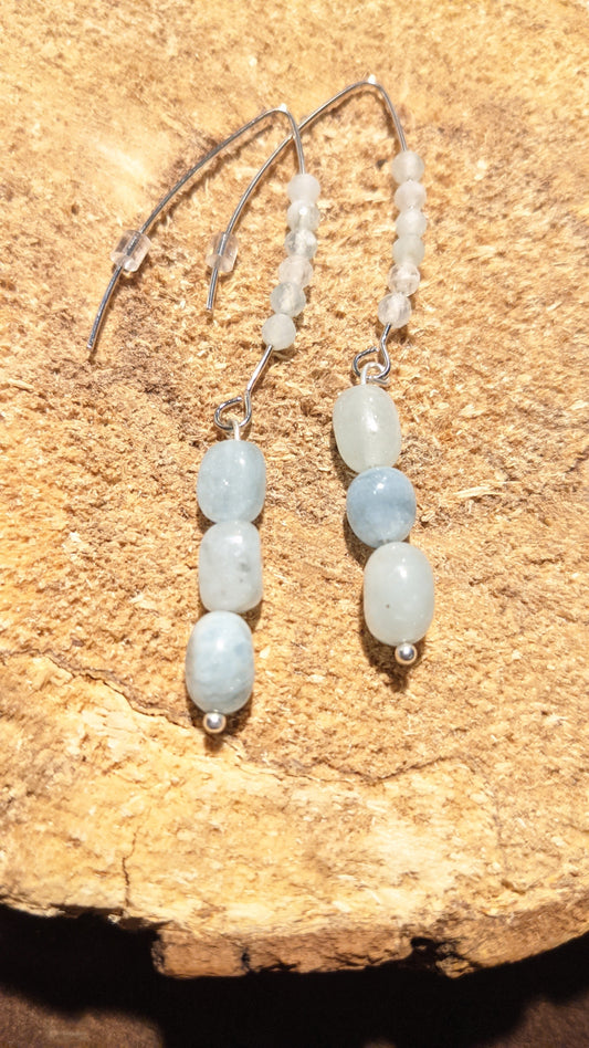 March Birthday Aquamarine Earrings