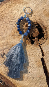 Keychain - Grey Silk/Sodalite