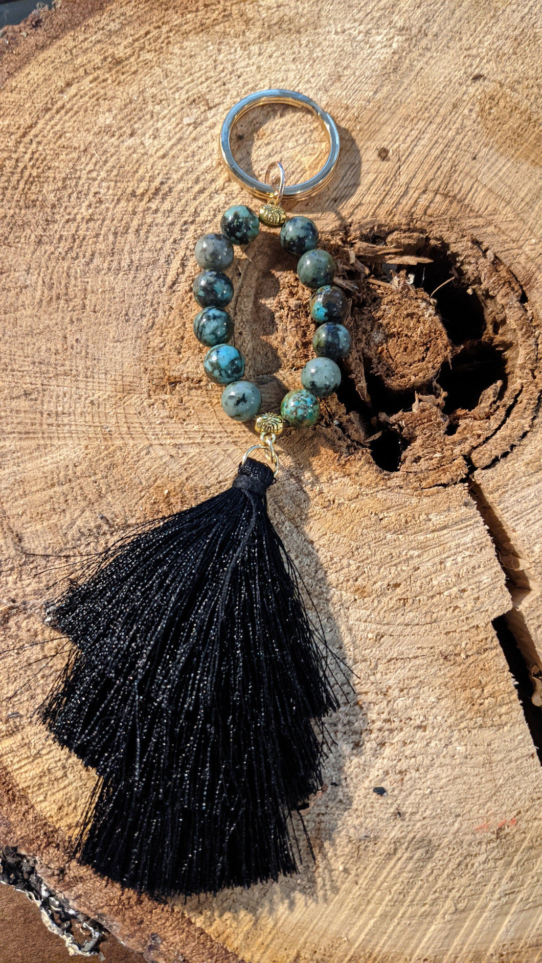 Keychain - Black Silk/African Turq