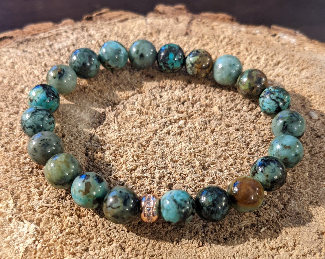 Rose Gold Bracelet - African Turquoise