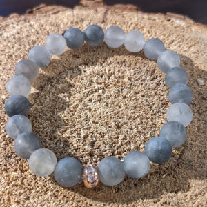 Rose Gold Bracelet - Cloud Grey Quartz
